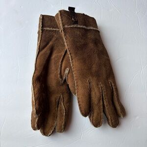 Women’s Tan Ugg Australia Shearling Sheepskin Gloves Size Large